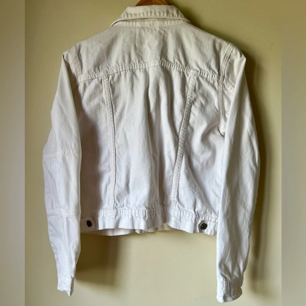 Free People Rumors Denim Jacket Optic White Size M - Picture 5 of 13